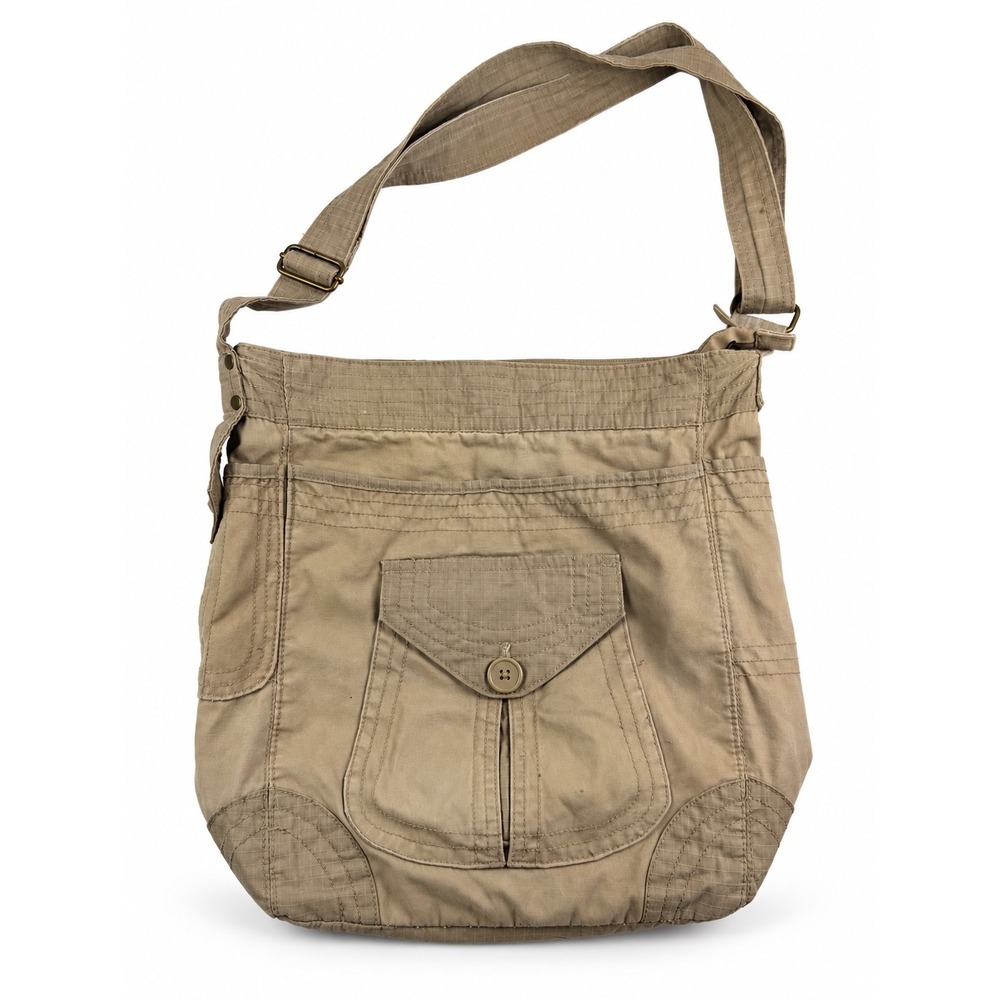 H&M Divided Vintage Y2K Khaki Canvas Utility Messenger Bag Crossbody Bag Unisex